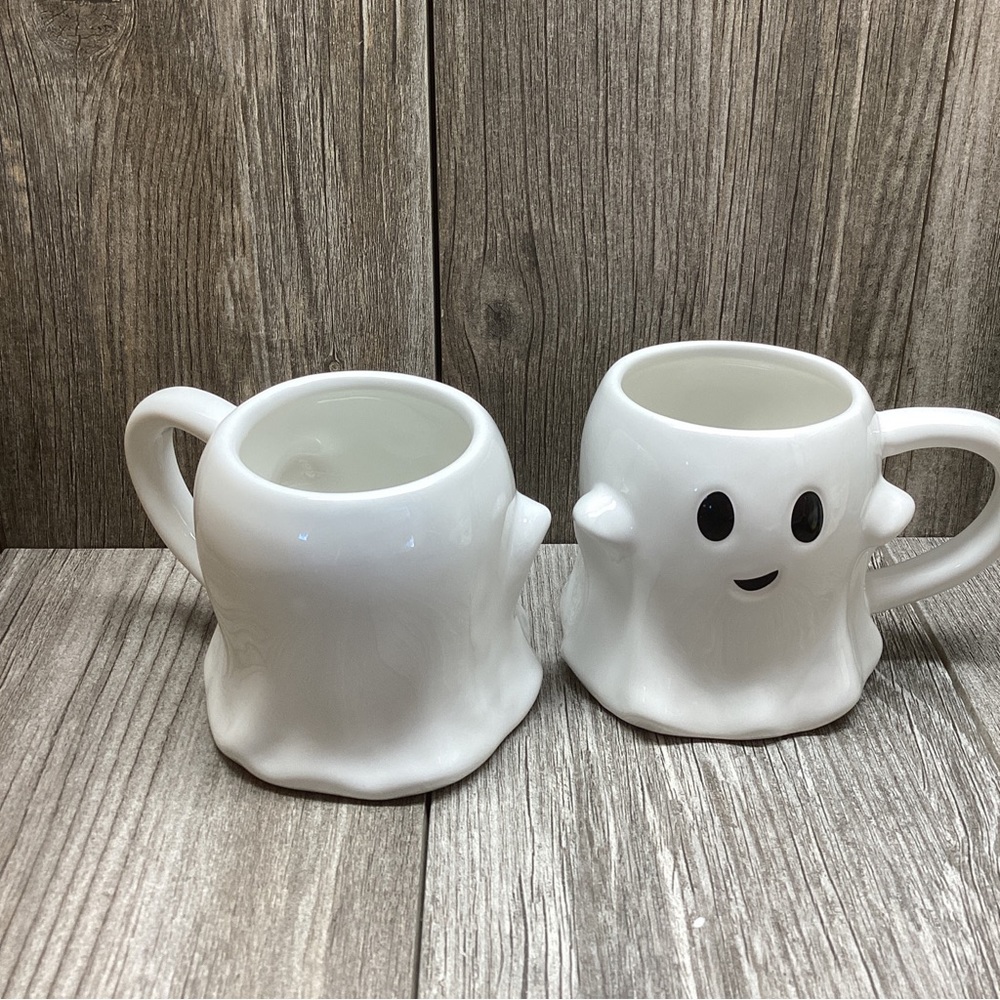 Stoneware Halloween 2021 Ghost Mug Set of 2 Threshold Target 10oz New Boo Cups - Picture 10 of 13